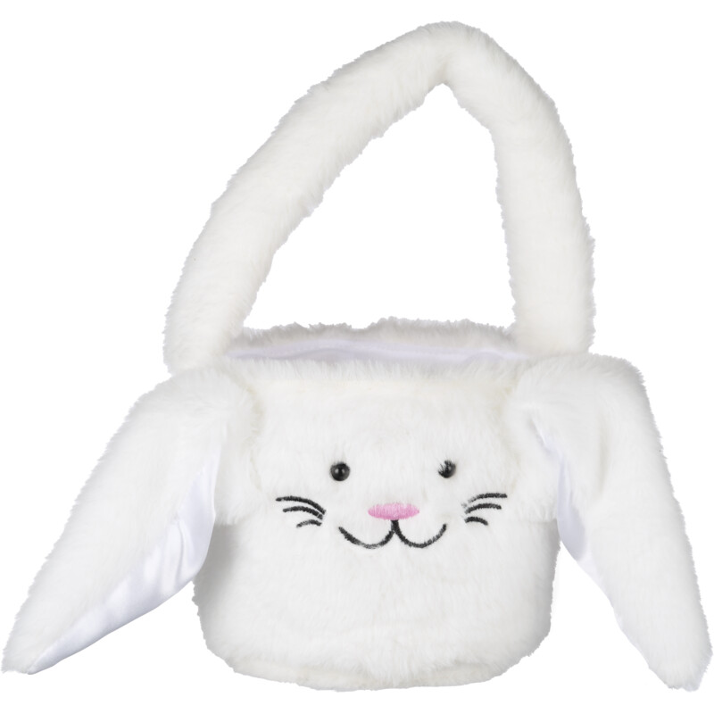 AH Pluche mandje wit