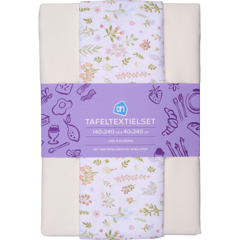 AH Tafellaken textiel set bloemen
