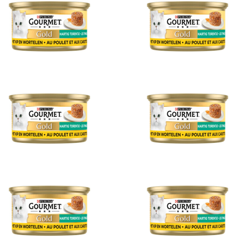 Gourmet Gold hartig torentje kip & wortel 6-pack