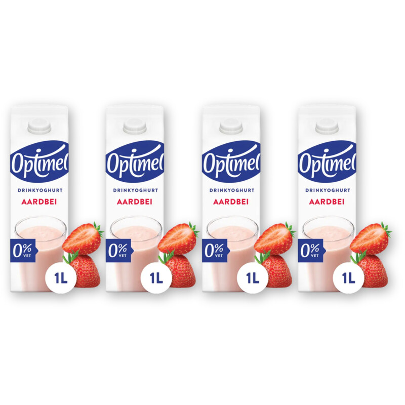 Optimel Drinkyoghurt aardbei 4-pack
