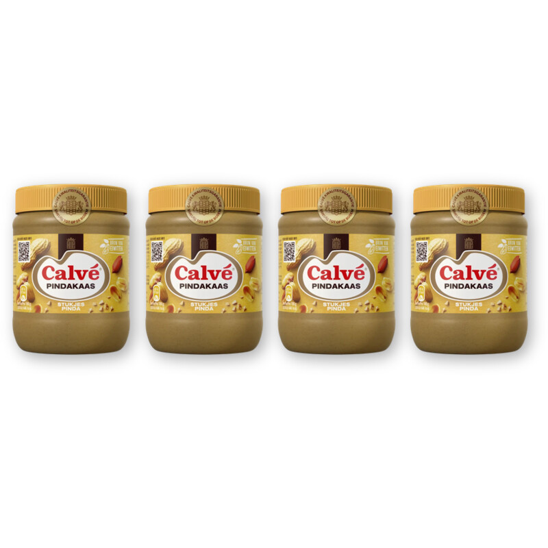 Calvé Pindakaas stukjes pinda 4-pack