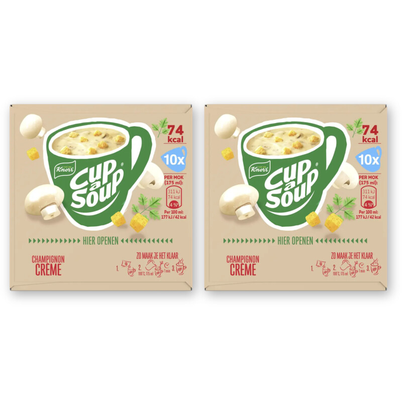 Knorr Cup-a-soup champignoncrème 10pack 2-pack