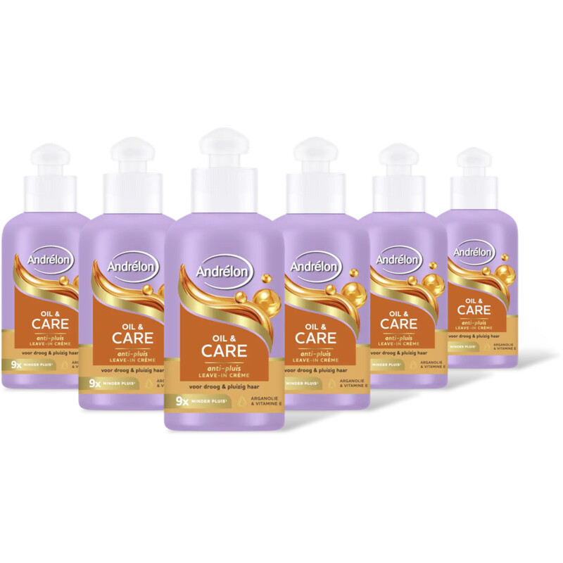 Andrélon Oil&care anti-pluis leave-incrème 6-pack