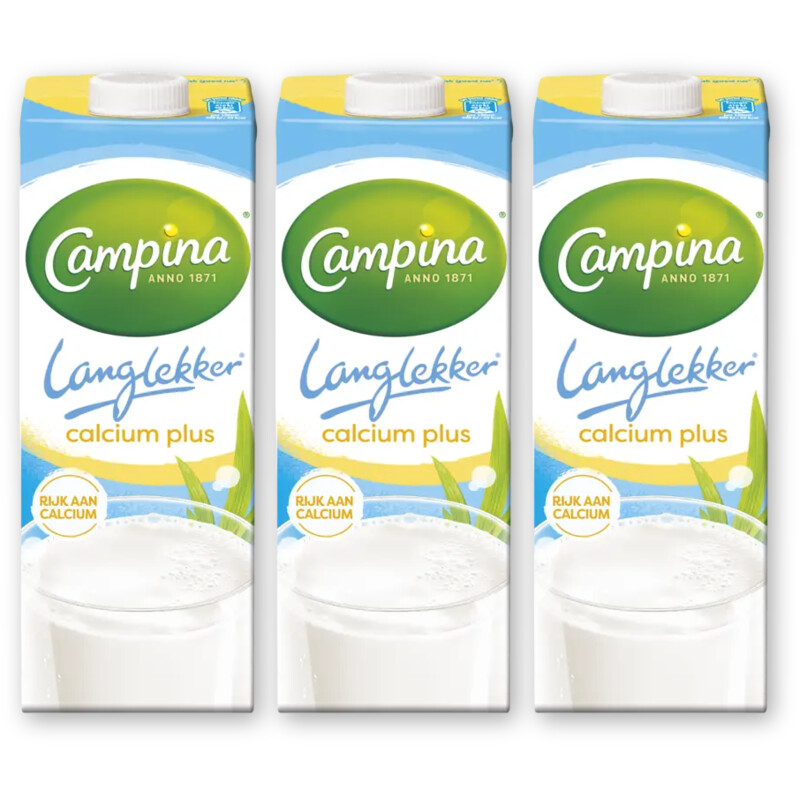 Campina LL halfvolle melk calcium plus 3-pack
