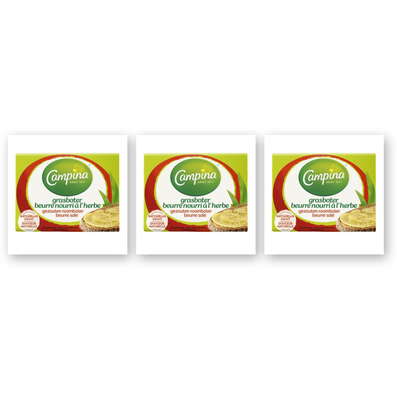 Campina Grasboter gezouten roomboter 3-pack