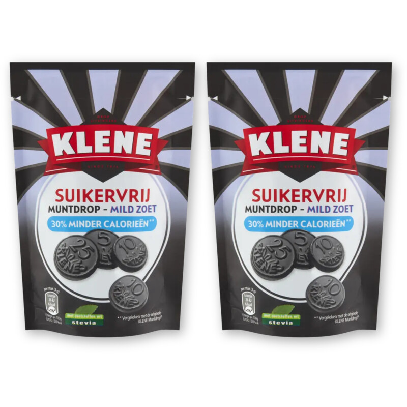 Klene Suikervrij muntdrop 2-pack