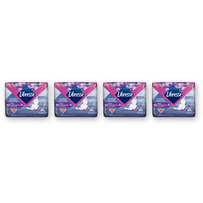 Libresse Maxi goodnight wings maandverband 4-pack
