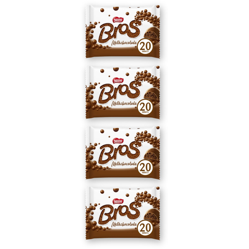 Bros Mini melkchocolade uitdeelzak 4-pack