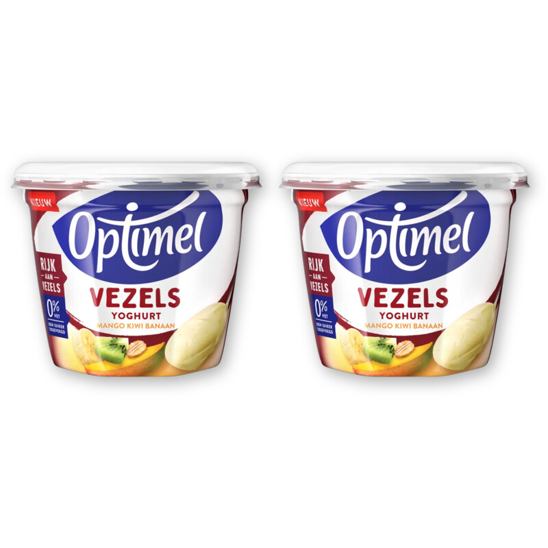 Optimel Yoghurt vezels mango kiwi banaan 2-pack