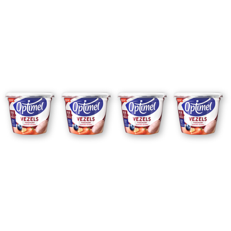 Optimel Yoghurt vezels aardbei blauwe bes 4-pck