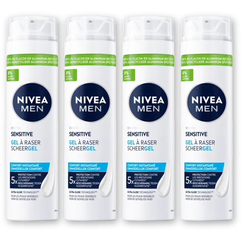 NIVEA Men sensitive scheergel 4-pack