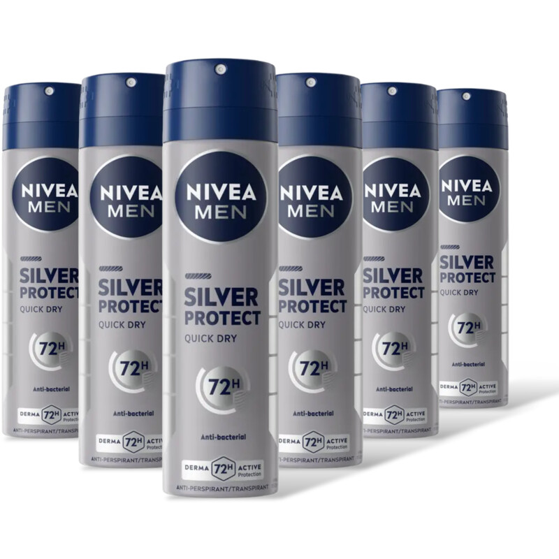NIVEA Men silver protect deodorant spray 6-pck