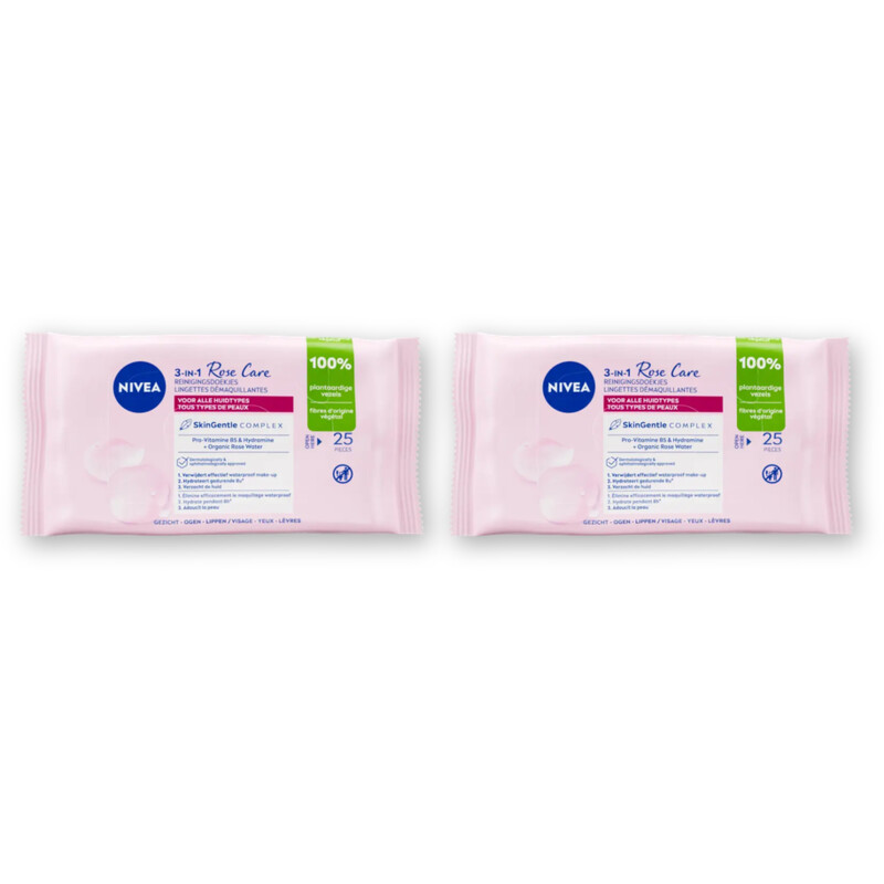 NIVEA Micelair rose water reinigingdoekjes 2pk