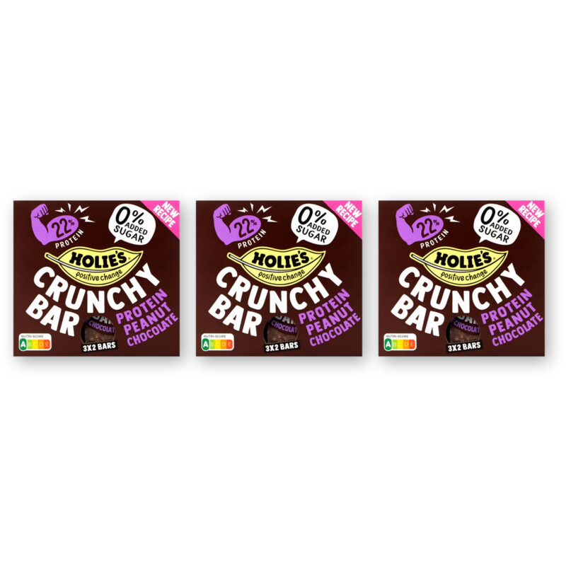 Holie's Crunchy bar protein peanut choco 3-pack