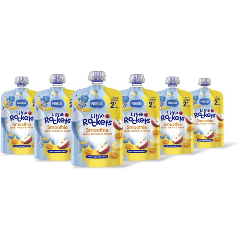 Nestlé Little Rockets Knijpfruit banaan 2+ 6pk