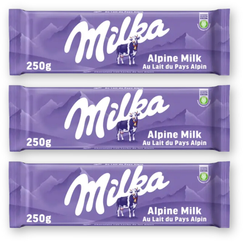 Milka Chocoladereep alpenmelk 3-pack