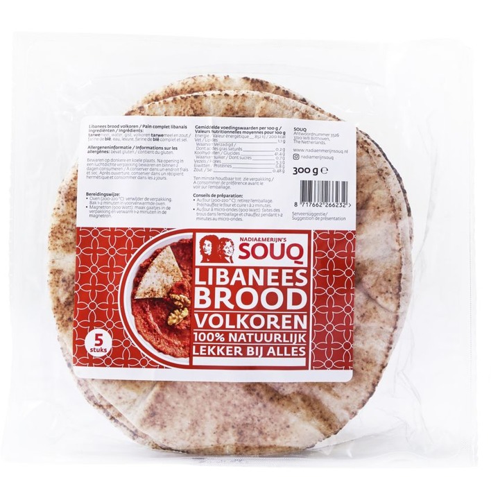 Souq Libanees brood met volkoren tarwemeel