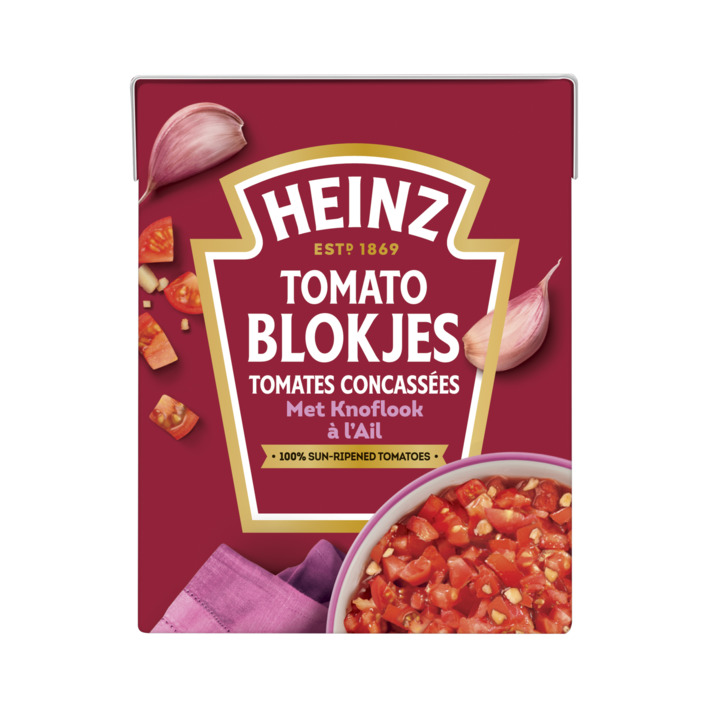 Heinz Tomaten blokjes met knoflook