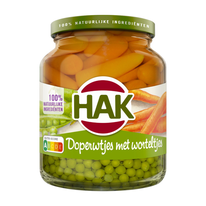 Hak Doperwtjes met worteltjes