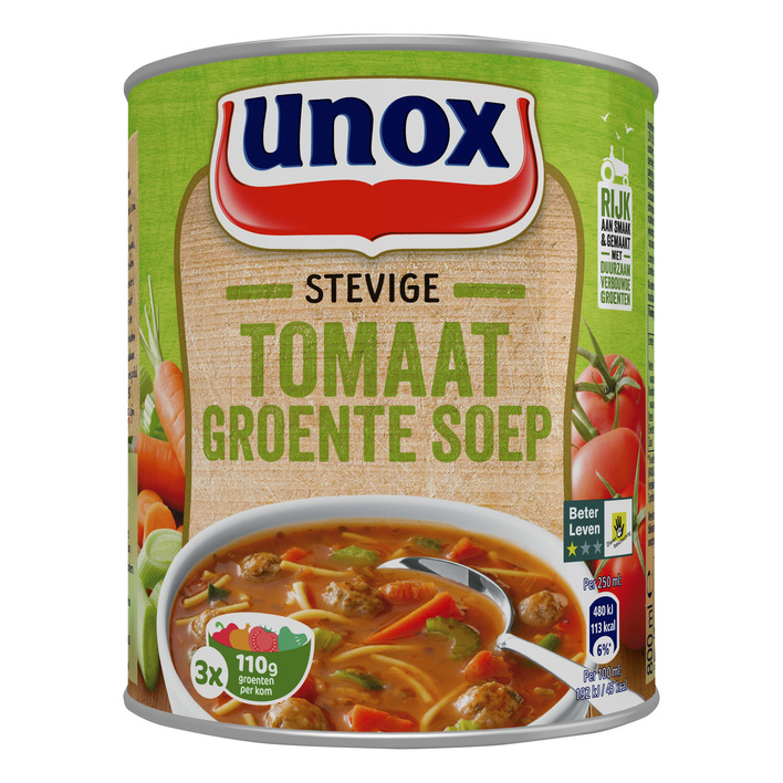 Unox Stevige tomaat groente soep