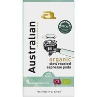 Australian Organic espresso pods decaf