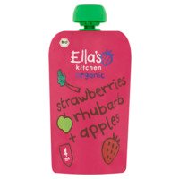 Ella's kitchen Aardbeien, rabarber + appels 4m+ bio