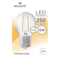 Majestic Led fil kogel helder E27 25W