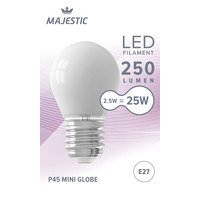Majestic Led fil kogel mat E27 25W