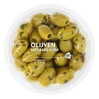 AH Groene olijven met basilicum