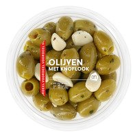 AH Groene olijven met knoflook
