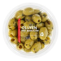 AH Groene olijven met basilicum