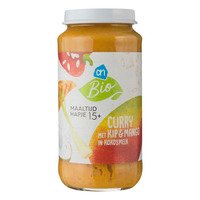 AH Biologisch Curry met kip en mango in kokos 15m+