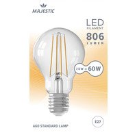 Majestic Led fil standaard helder E27 60W
