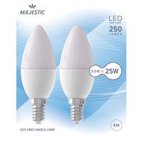 Majestic Led kaars mat E14 3W