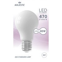 Majestic Led fil standaard mat E27 40W