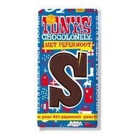 Tony's Chocolonely Pure chocolade letterreep pepernoot S