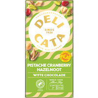 Delicata Reep witte chocolade pistache cranberry
