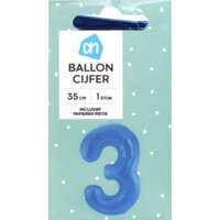 AH Folieballon nr 3 goud 36cm