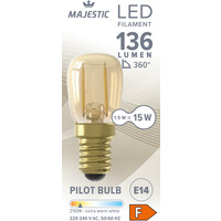 Majestic Led fil schakelbord goud E14 15W