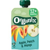 Organix Knijpfruit appel, perzik & mango 12m+