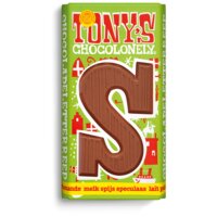 Tony's Chocolonely Letter reep melk spijs speculaas S