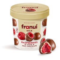 Franui Raspberries in white & milk chocolate