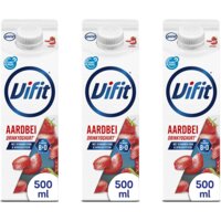 Vifit Drinkyoghurt aardbei 500ml 3-pack