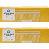 AH Hersluitbare zakjes 0.4 & 1.2 ltr 2-pack