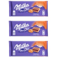 Milka Chocoladereep Karamel 3-pack