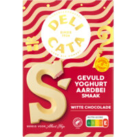 Delicata Chocoladeletter wit yoghurt aardbei