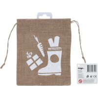 Hoomark Jute zakje schoen wit