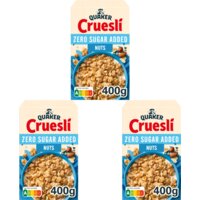 Quaker Cruesli zero sugar added nuts 3-pack
