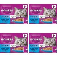 Whiskas 1+ Vis selectie in gelei 4-pack