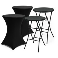 Brixy Statafel met rok zwart 2 stuks